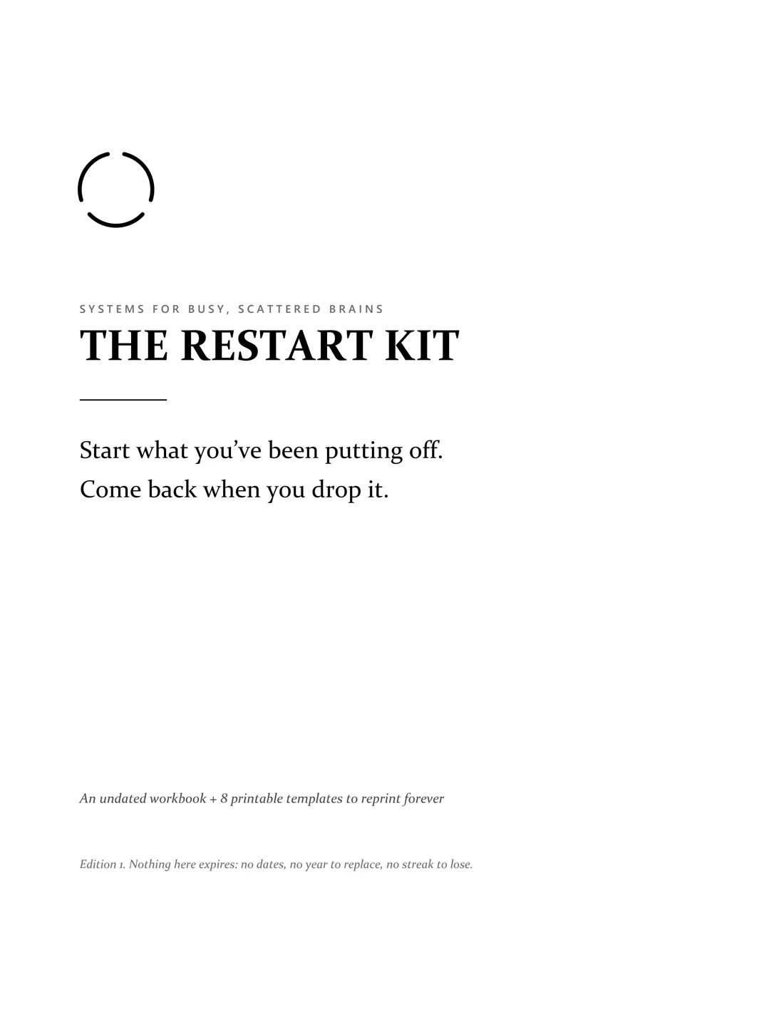The Restart Kit — workbook cover